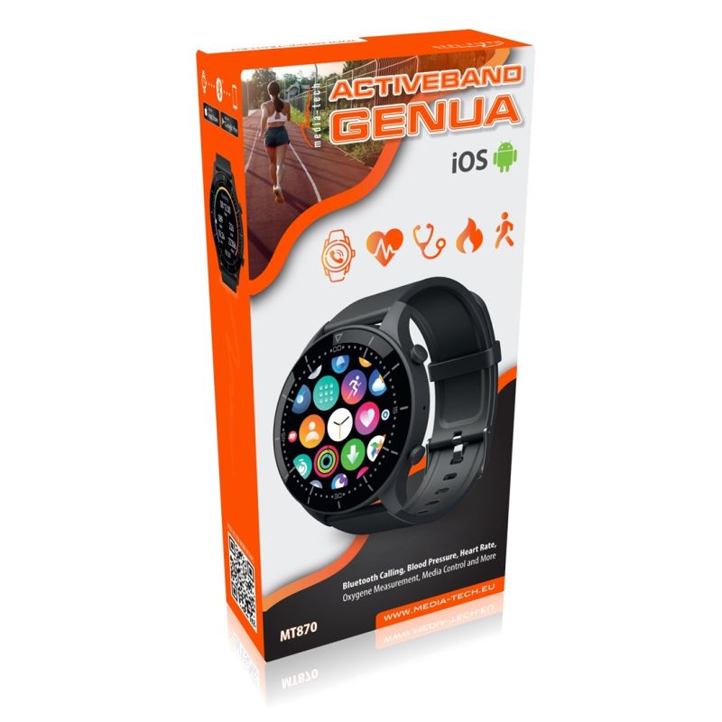 MEDIA-TECH SMARTBAND GENUA, BLUETOOTH CALLING FUNCTION, BLOOD PRESSURE, PULSE AND OTHER PARAMETERS MEASUREMENT MT870 In preparation Your Sports Performance