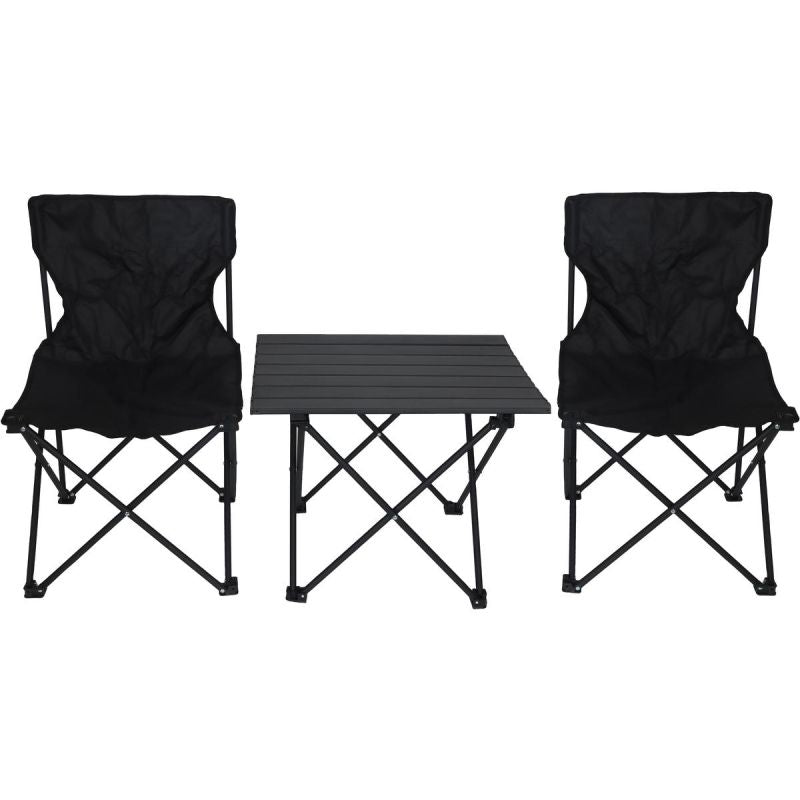 FOLDABLE TOURIST SET 3IN1 TABLE AND 2 CHAIRS BLACK ENERO CAMP Home and Garden/Garden Your Sports Performance