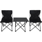 FOLDABLE TOURIST SET 3IN1 TABLE AND 2 CHAIRS BLACK ENERO CAMP Home and Garden/Garden Your Sports Performance