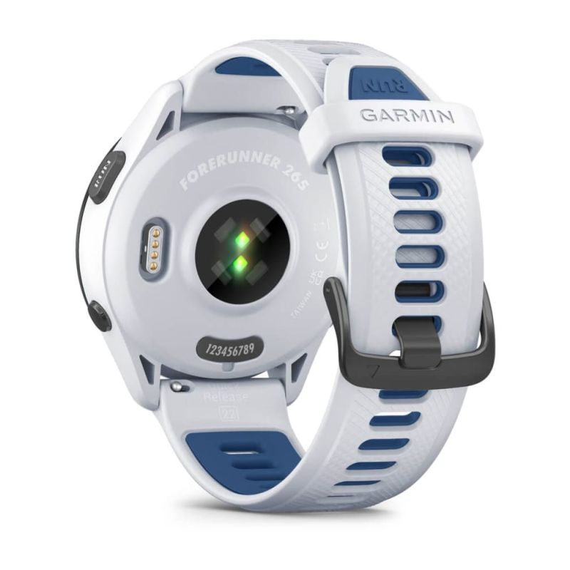 Garmin Forerunner 265 46mm Black Bezel with Whitestone Case White and Blue Akcesoria sportowe i turystyczne/Zegarki sportowe Your Sports Performance