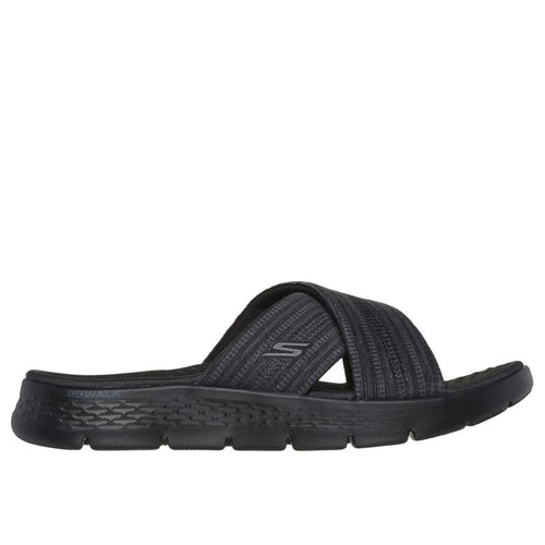 Skechers Women's Flip-Flops GO WALK FLEX SANDAL IMPRESSED 141420 BKGY Skechers