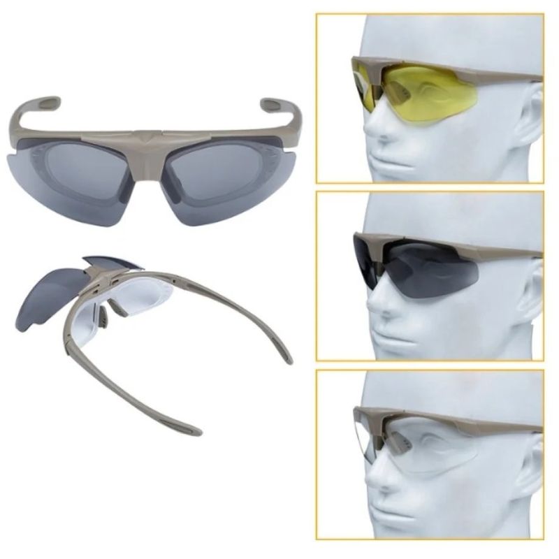 Wosport Tan Shooting Glasses - 3 Interchangeable Lenses, Strap Strzelectwo/Ochrona oczu Your Sports Performance