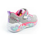 Skechers S Lights LED Children's Velcro Shoes for Girls Gray Skechers