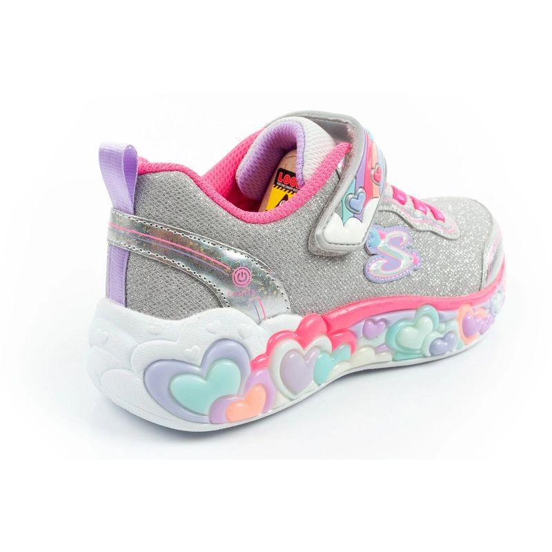 Skechers S Lights LED Children's Velcro Shoes for Girls Gray