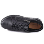 Women's leather openwork wedge shoes, black Vinceza 39977 To be categorized Your Sports Performance