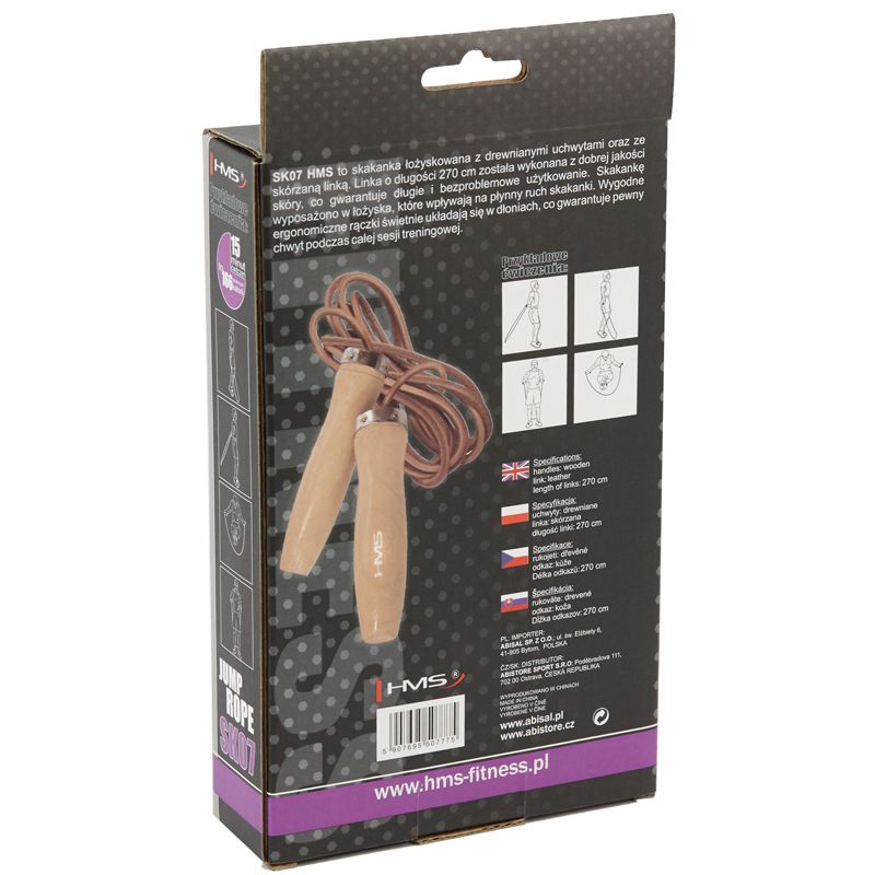 Leather skipping rope with a wooden handle HMS SK07 Accessories/Training equipment Your Sports Performance