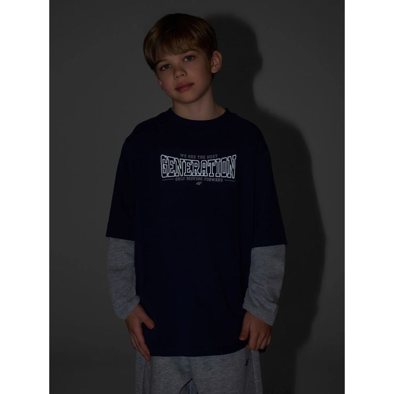 Loose longsleeve with print for boys 4F 4FJRSS26TLONM631-31S 4f