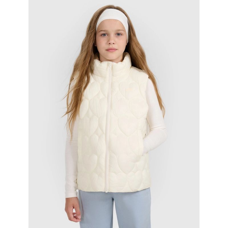 Girls' down vest with synthetic filling 4F 4FJRAW25TVJAF323-11S Clothing Your Sports Performance