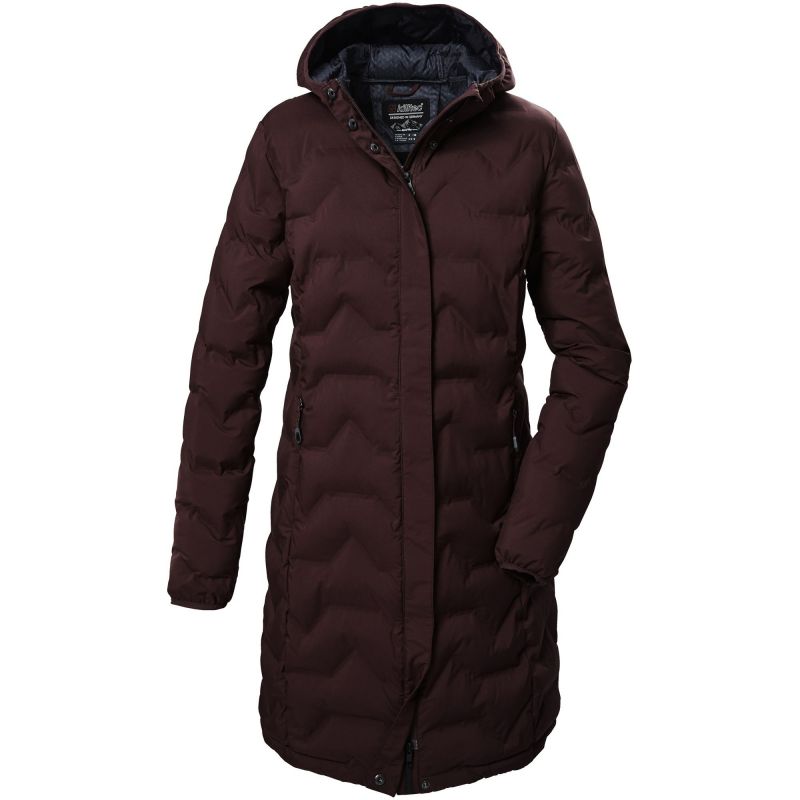 Killtec KOW 9 women's quilted jacket with hood, waterproof long winter parka, burgundy (41806/447) In preparation Your Sports Performance