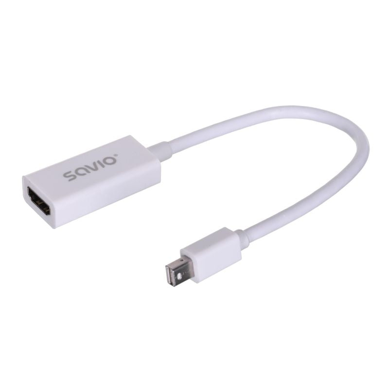 SAVIO cl-57 Adapter (Mini DisplayPort M - HDMI F; 0.10m; white) Kable i adaptery/Adaptery, przejściówki Your Sports Performance