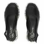 Women's leather wedge sandals, black, Filippo DS7580 Filippo