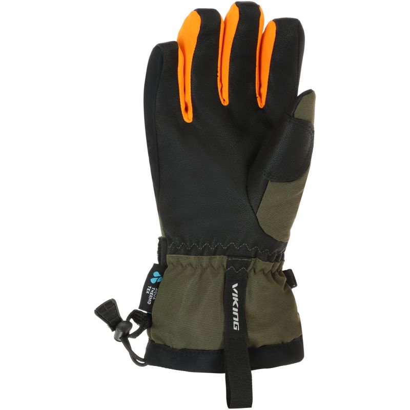 VIKING Slider Ski Kids Children’s Ski Gloves, Green and Orange