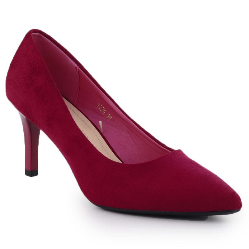 Women's fuchsia suede pumps, Sergio Leone 1336 Footwear Your Sports Performance