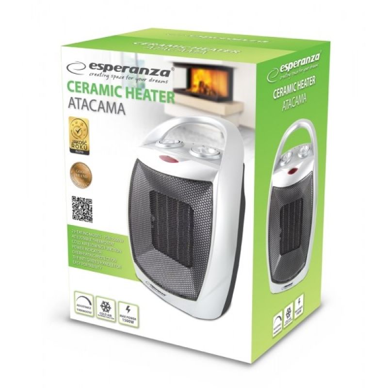 Esperanza EHH006 electric fan heater (1500W; 3 heating levels; black, silver) AGD - Produkty/Termowentylatory Your Sports Performance