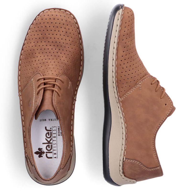 Rieker M RKR528 brown openwork leather shoes