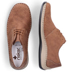 Rieker M RKR528 brown openwork leather shoes