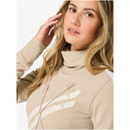 Women's Long-Sleeve Top with Mock Neck SUPER.NATURAL W KRYSSEDE SKI ROLL NECK beige
