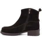 Women's leather ankle boots with stitching, chocolate Big Star
