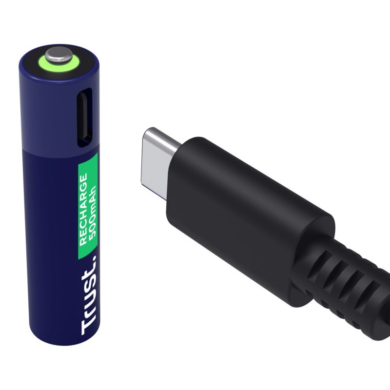 Trust AAA Batteries USB-C RECHARGEABLE BATTERIES 4P Baterie, akumulatorki i ładowarki/Baterie Your Sports Performance