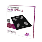 ESPERANZA DIGITAL BATHROOM SCALE WITH BODY FAT MEASUREMENT CHA-CHA BLACK EBS022K AGD - Produkty/Wagi łazienkowe Your Sports Performance