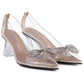 Transparent pumps with a bow on a decorative heel Vinceza 62275 Vinceza
