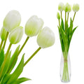BOUQUET OF 5 WHITE TULIPS 39 CM LIFE-LIKE SPRING DECORATION Home and Garden/Equipment Your Sports Performance