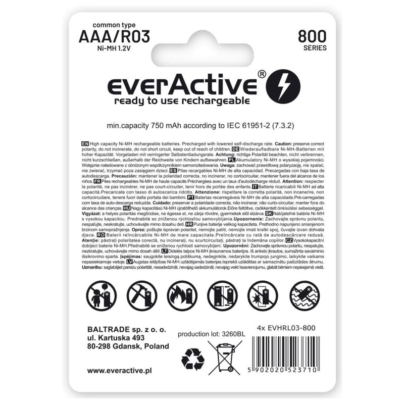 everActive EVHRL03-800 battery pack (800mAh ; Ni-MH LSD) Baterie, akumulatorki i ładowarki/Akumulatorki Your Sports Performance