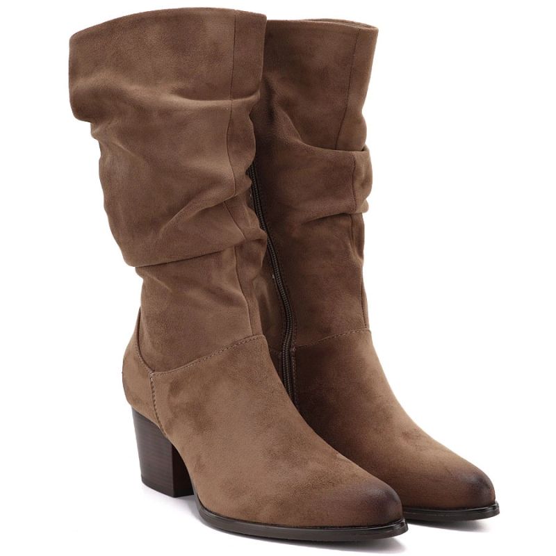 Beige Suede Boots Vinceza 58597