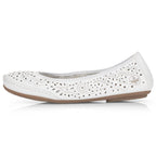 Rieker W RKR649 comfortable leather openwork shoes, white