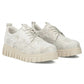 Filippo Silver Floral Leather Platform Shoes DP6846 Filippo