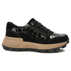 Women's patent leather wedge sneakers, black Filippo DP7988