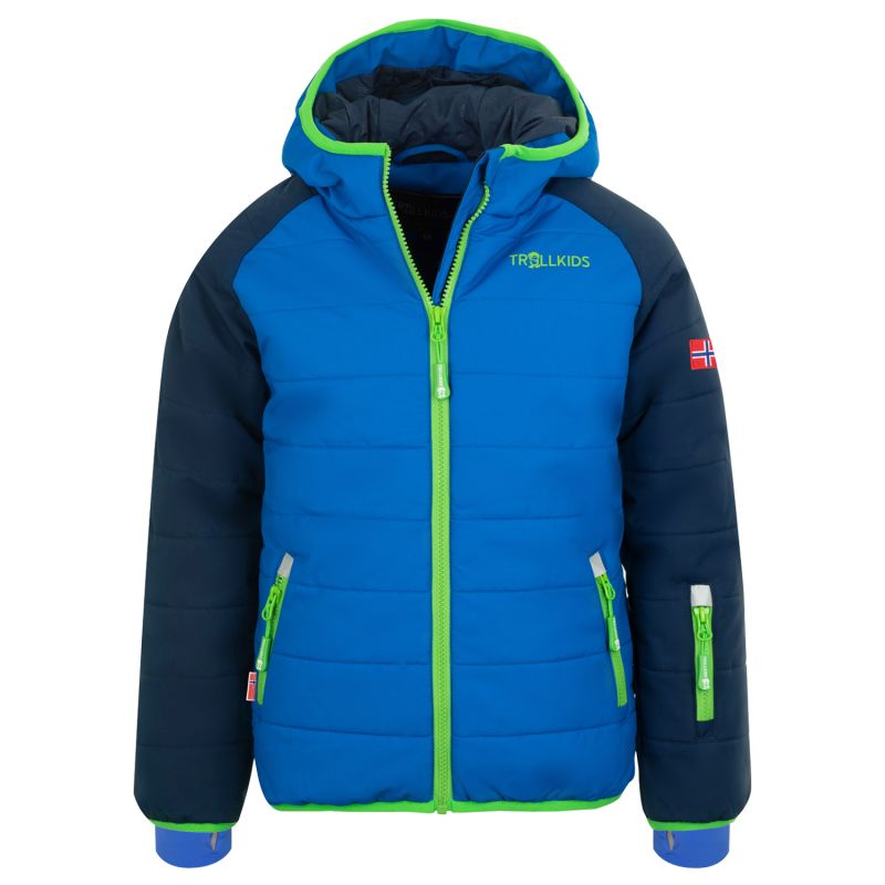 Trollkids Kids Hafjell Snow Jacket PRO Waterproof Blue Children’s Winter Jacket with Hood (514-100)
