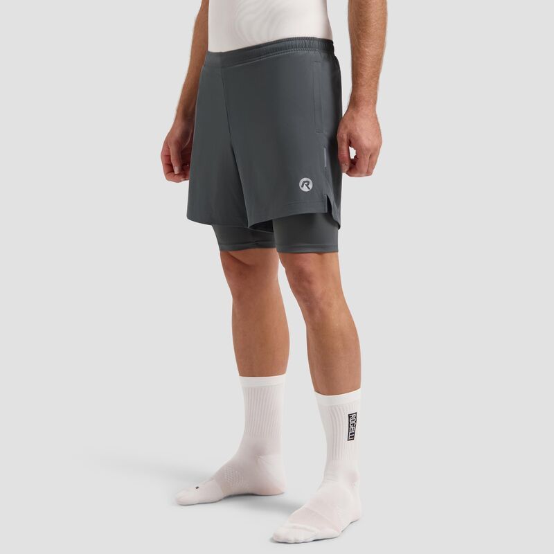 Rogelli men's shorts 2in1 ESSENTIAL gray M Rogelli/Bieganie/Men/Spodenki Your Sports Performance