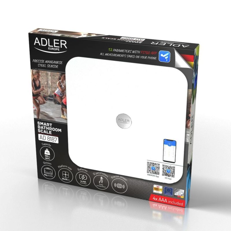 ADLER AD 8187w bathroom scale white AGD - Produkty/Wagi łazienkowe Your Sports Performance