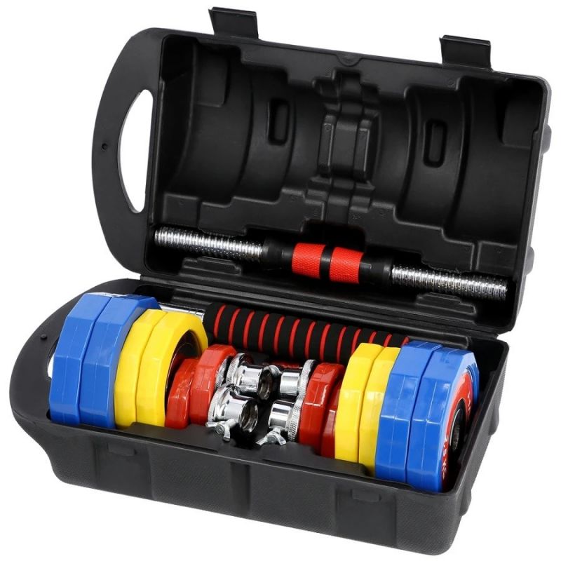 Colorful dumbbells with barbell function in a HMS SKC20 case 2 x 10 kg In preparation Your Sports Performance