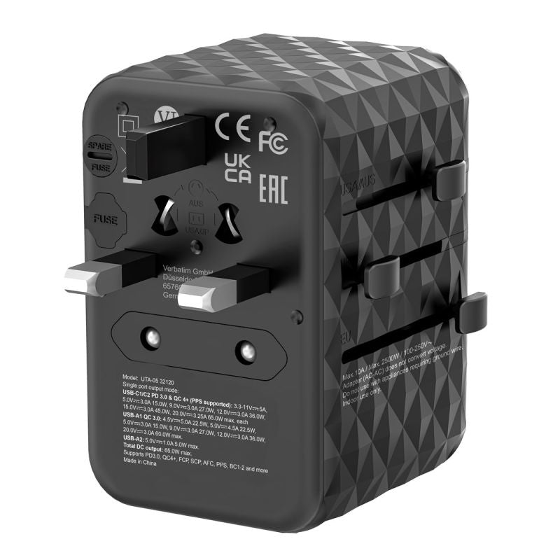 GAN III UNI.TR.CHARG UTA-05 65W/2XUSB-C QC 4+ /2 XUSB-A Kable i adaptery/Adaptery, przejściówki Your Sports Performance
