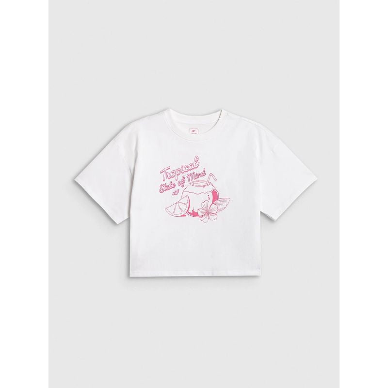 Girls' cotton T-shirt 4F 4FJRSS26TTSHF3983-11S