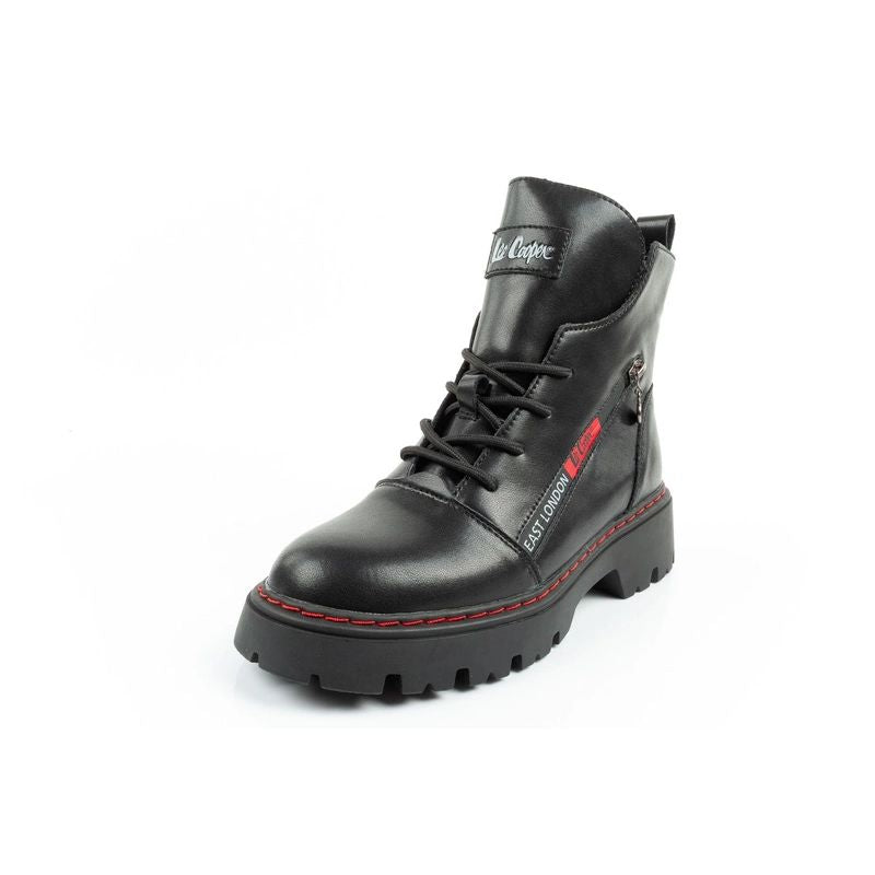 Lee Cooper boots, women's boots, leather boots, black, red, warm Lee Cooper