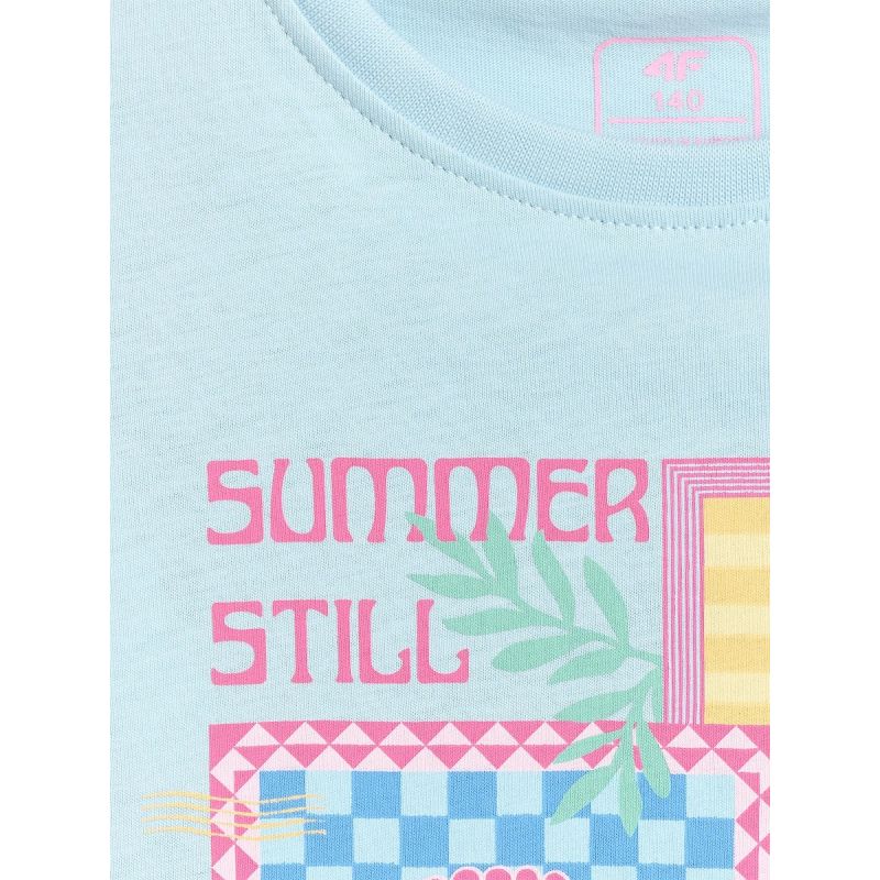 Girls' regular printed T-shirt 4F 4FJRSS26TTSHF4418-33S