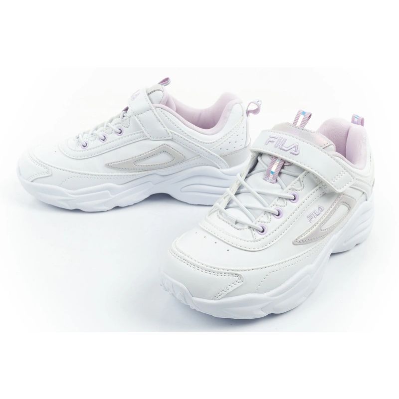 Fila Skye V children's sports shoes for girls with velcro, white Fila