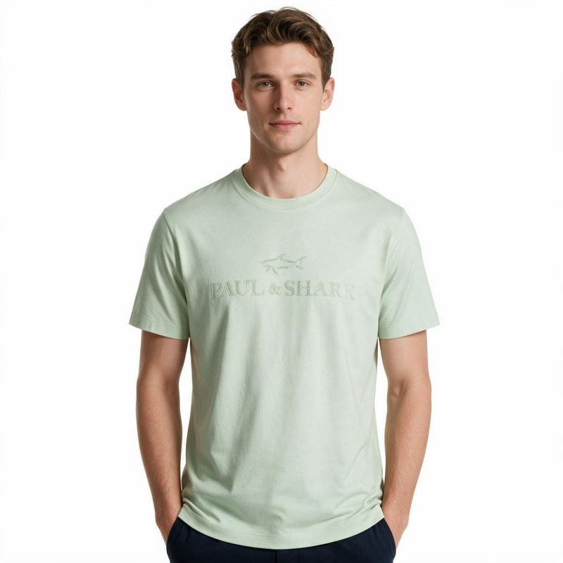 Paul&Shark Men's Cotton/Lyocell T-Shirt - Mint (26411007-574)