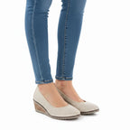 Women's openwork wedge pumps, beige, Vinceza 58629 To be categorized Your Sports Performance