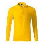 Men's Pique Polo LS Polo Shirt (Yellow) In preparation Your Sports Performance