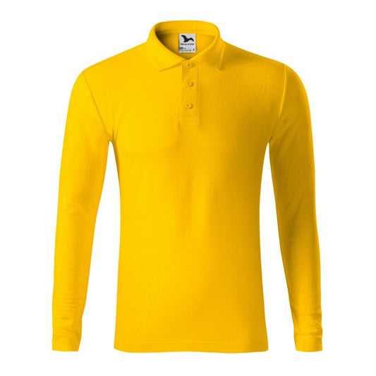 Men's Pique Polo LS Polo Shirt (Yellow) In preparation Your Sports Performance