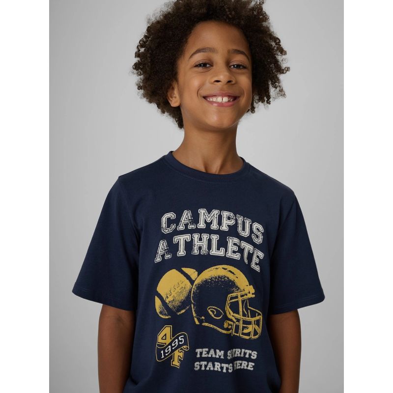 Boys' Regular Fit Printed T-Shirt 4F 4FJRAW26TTSHM4526-31S