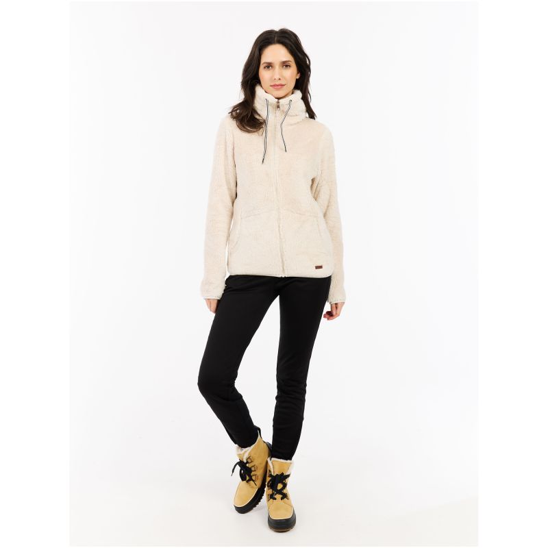 Women’s full-zip fleece jacket PROTEST RIRI white