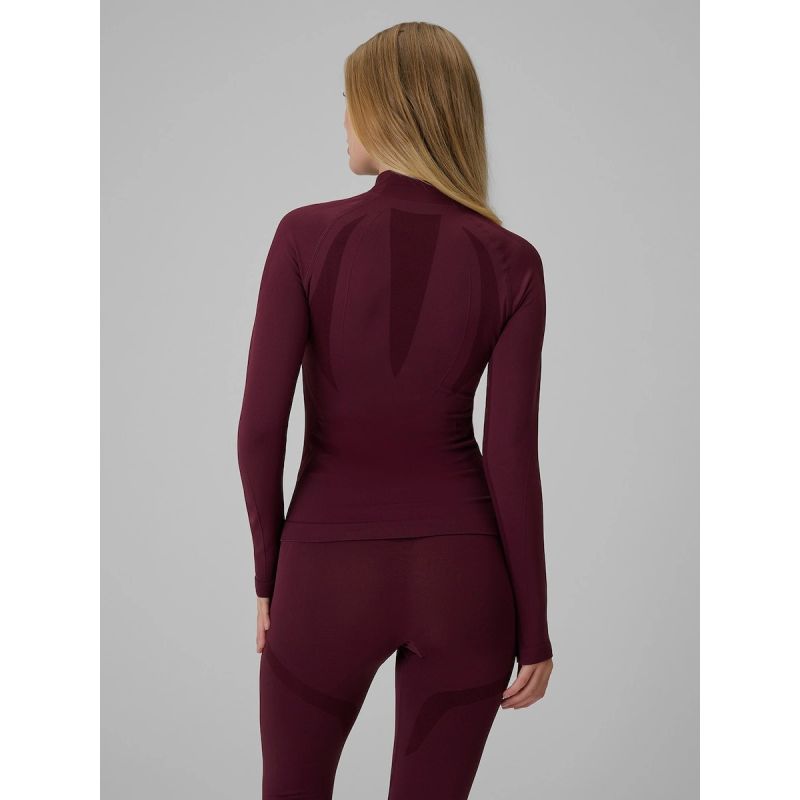 Seamless thermal ski underwear with quick-drying finish – women’s long-sleeve top 4F 4FWAW26USEAF324-60S