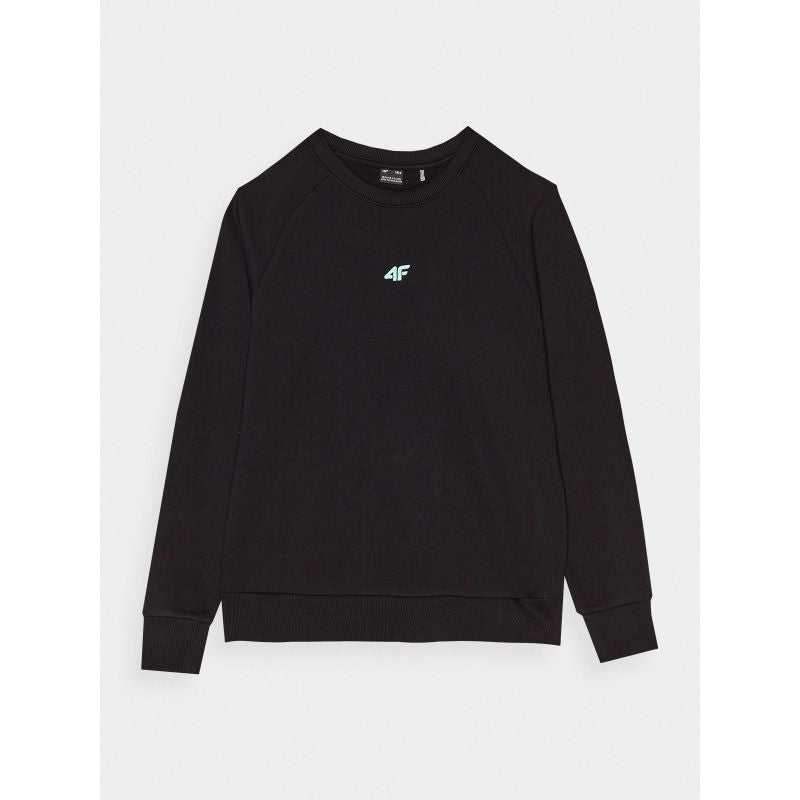 Girls' organic cotton sweatshirt, no zipper, no hood, 4F Junior *Kategoria tymczasowa Your Sports Performance
