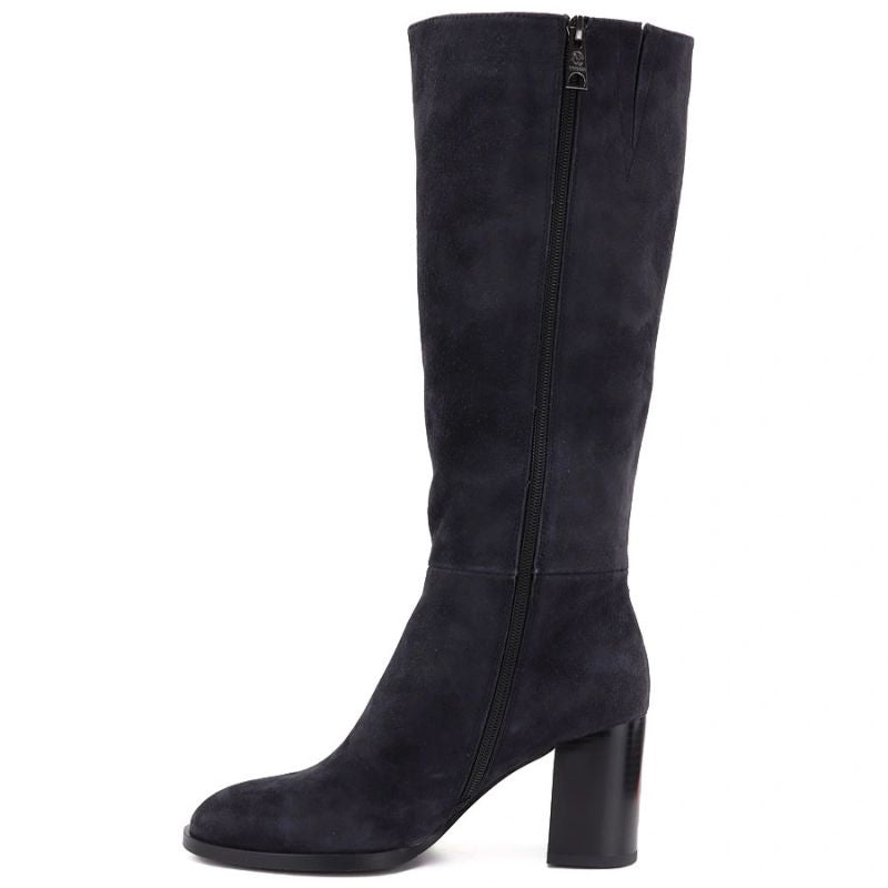 Grey Leather Heeled Women’s Boots Vinceza 67049