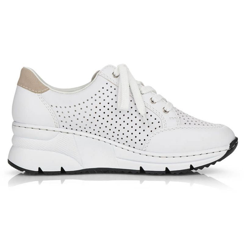 Rieker W N6304-80 white leather wedge shoes Footwear/Lifestyle/Rieker Your Sports Performance